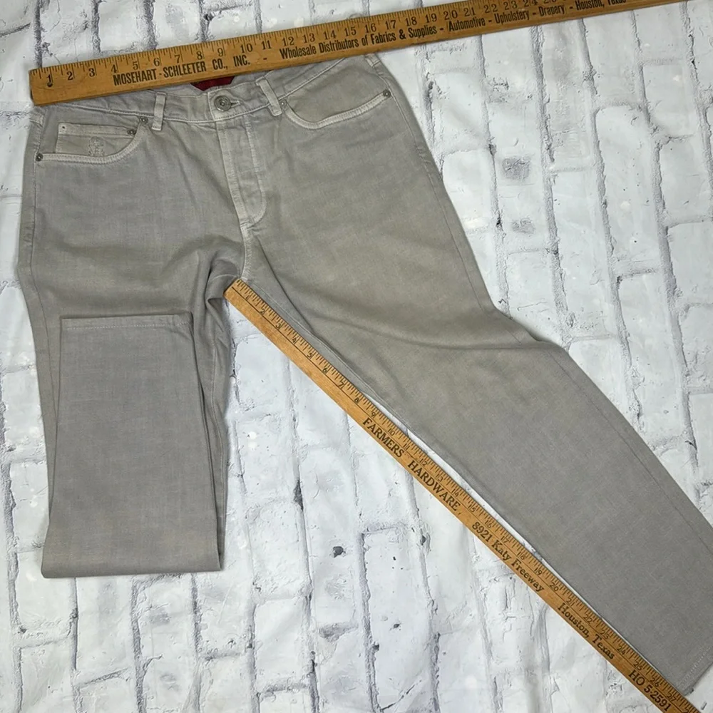 Brunello Cucinelli Men's Dyed Denim 5-Pocket Jeans Tapered Leg Button Fly Slim